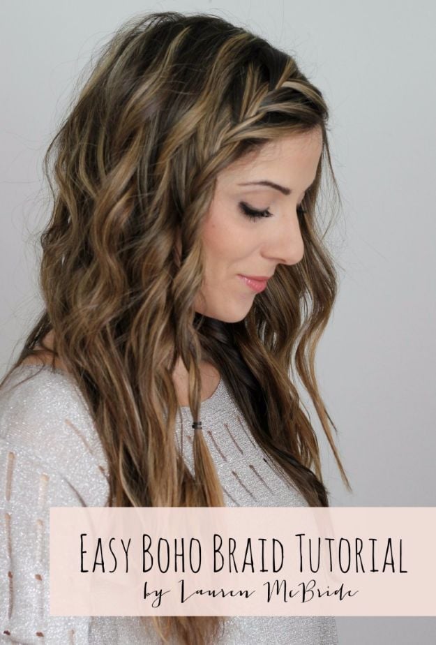 Easy Braids With Tutorials - Easy Boho Braid - Cute Braiding Tutorials for Teens, Girls and Women - Easy Step by Step Braid Ideas - Quick Hairstyles for School - Creative Braids for Teenagers - Tutorial and Instructions for Hair Braiding http://diyprojectsforteens.com/easy-braids-tutorials