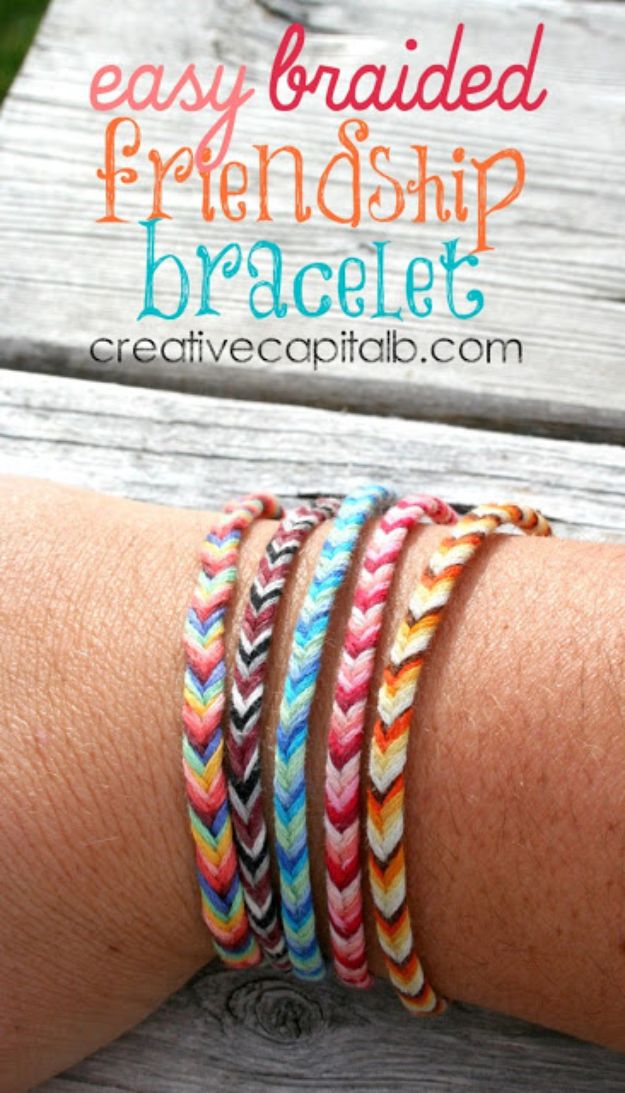 DIY Friendship Bracelets - Easy Braided Chevron Friendship Bracelet - Woven, Beaded, Leather and String - Cheap Embroidery Thread Ideas - DIY gifts for Teens