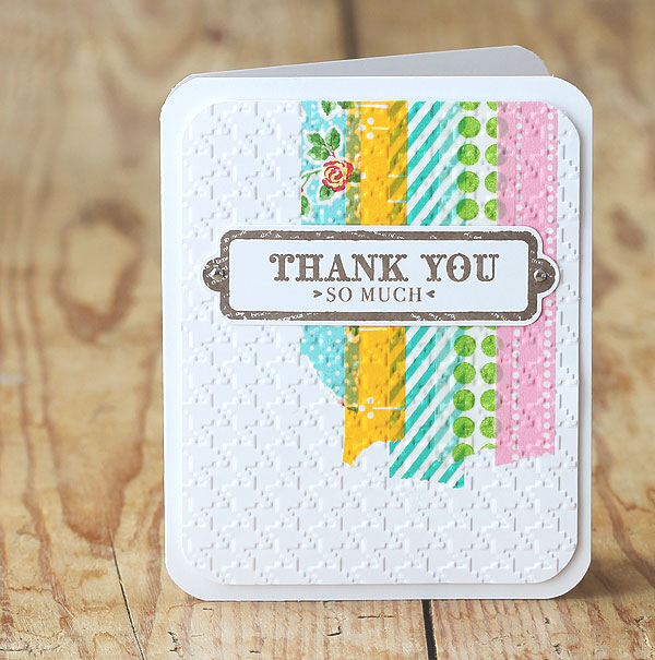 Embossed Washi Thank You Card | 25+ Handmade Cards