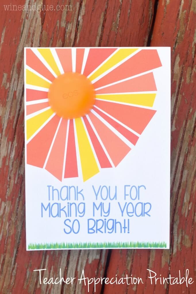 EOS printable teacher appreciation + 25 Handmade Gift Ideas for Teacher Appreciation - the perfect way to let those special teachers know how important they are in the lives of your children!