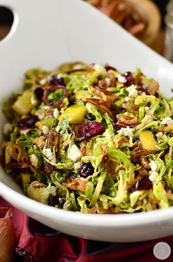 Fall Shredded Brussels Sprouts Salad | 25+ Brussels Sprout Recipe