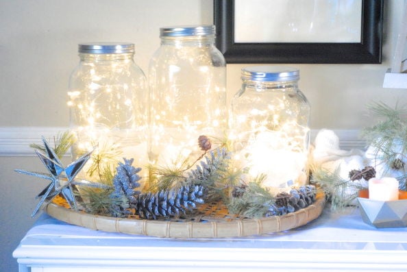 Fairy light jars | 25+ Winter decor crafts