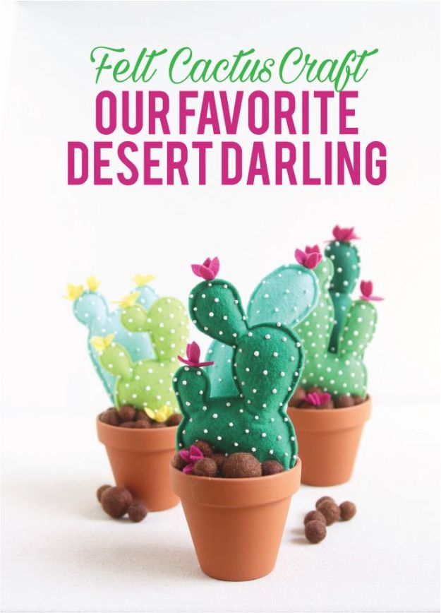 DIY Cactus Crafts | Felt Cactus DIY l Craft Ideas and Home Decor | Painting Tutorials, Gifts, Rocks, Cardboard, Wood Cactus Decorations
