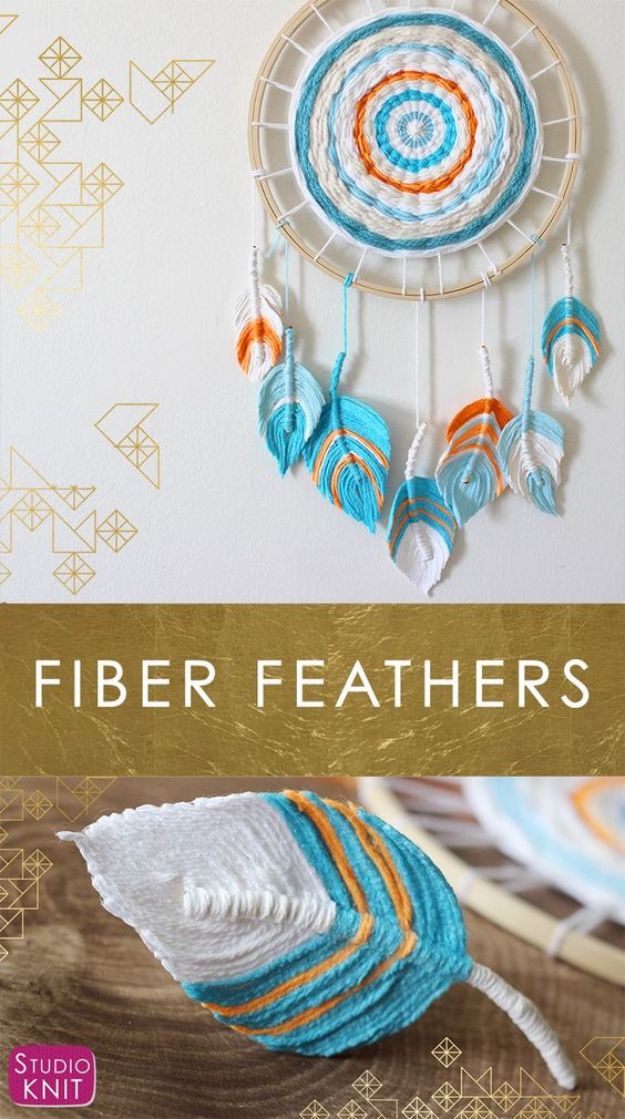 DIY Dream Catchers - Fiber Feather Dreamcatcher - How to Make a Dreamcatcher Step by Step Tutorial - Easy Ideas for Dream Catcher for Kids Room - Make a Mobile, Moon Designs, Pattern Ideas, Boho Dreamcatcher With Sticks, Cool Wall Hangings for Teen Rooms - Cheap Home Decor Ideas on A Budget http://diyprojectsforteens.com/diy-dreamcatchers