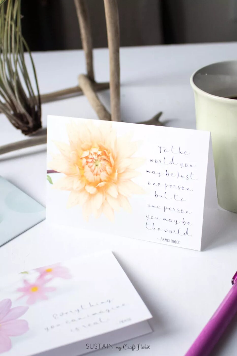 printable floral style wedding card