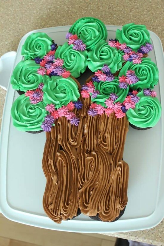 Flowering Tree Cupcake Cake |25+ Cupcake Birthday Cake Ideas