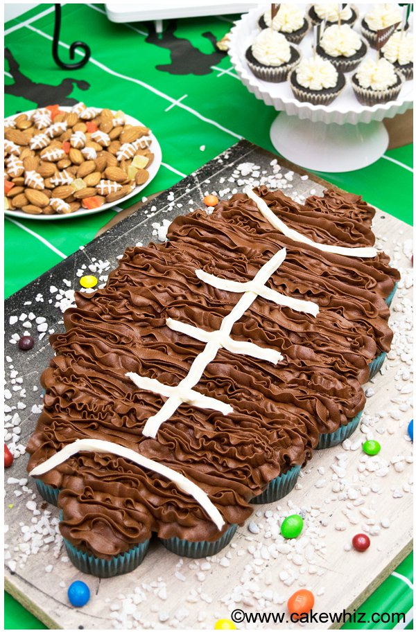 Football Cupcake Cake | 25+ Cupcake Birthday Cake Ideas