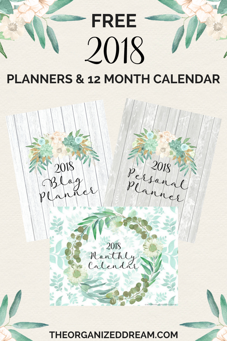 16 DIY Organization Projects: 2018 Free Printable Calendars (Part 2) - Free Printable Calendars, diy organization projects, DIY Organization Ideas, 2018 Free Printable Calendars
