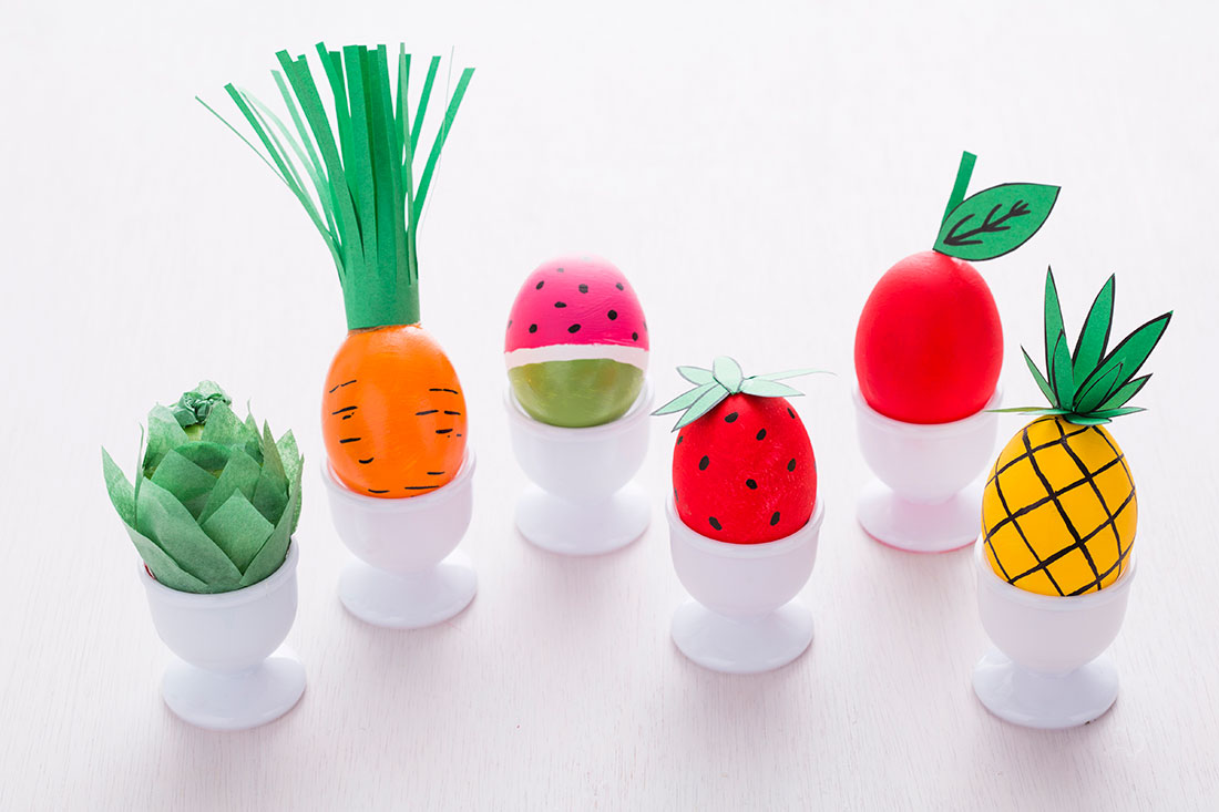 Fruit and Veggie Eggs | 25+ MORE ways to decorate Easter Eggs
