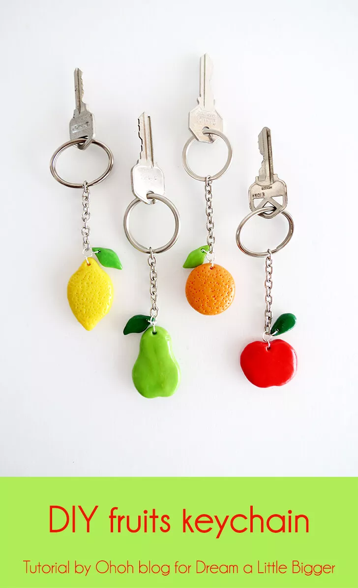 Polymer Clay Fruit Keychain