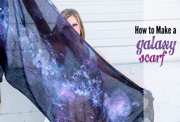Galaxy DIY Crafts - Galaxy Scarf - Easy Room Decor, Cool Clothes, Fun Fabric Ideas and Painting Projects - Food, Cookies and Cupcake Recipes - Nebula Galaxy In A Jar - Art for Your Bedroom - Shirt, Backpack, Soap, Decorations for Teens, Kids and Adults http://diyprojectsforteens.com/galaxy-crafts