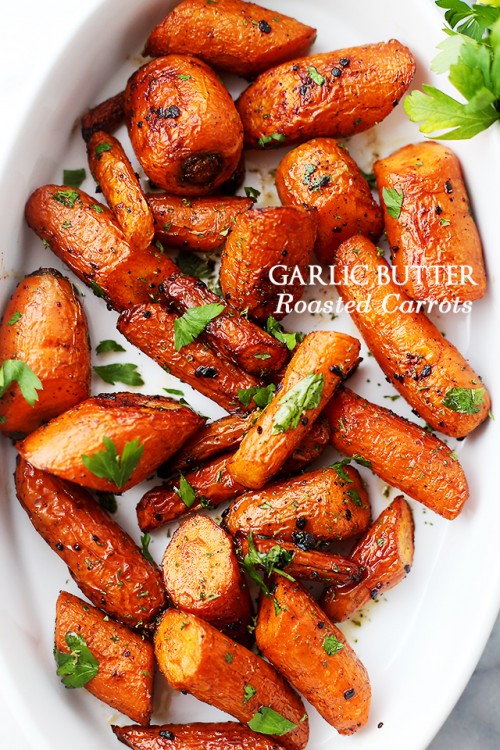 Garlic Butter Roasted Carrots | 25+ Delicious Vegetable Side Dishes