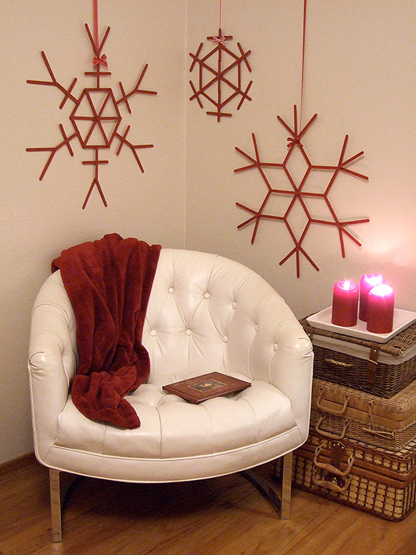 Giant Craft Stick Snowflakes | 25+ easy DIY Christmas decor