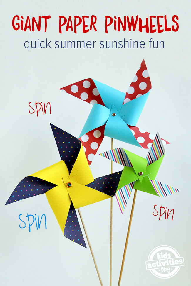 Giant Paper Pinwheels | 25+ Summer Crafts for Kids