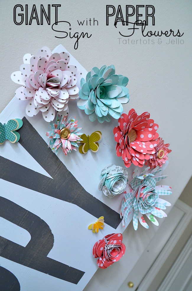 Giant Spring Sign with Paper Flowers