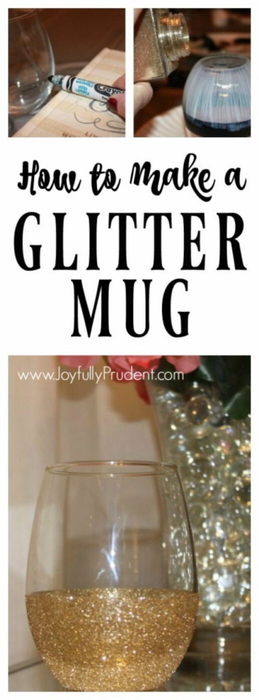 Mod Podge Crafts - Glitter Dipped Mug And Wine Glass - DIY Modge Podge Ideas On Wood, Glass, Canvases, Fabric, Paper and Mason Jars - How To Make Pictures, Home Decor, Easy Craft Ideas and DIY Wall Art for Beginners - Cute, Cheap Crafty Homemade Gifts for Christmas and Birthday Presents http://diyjoy.com/mod-podge-crafts