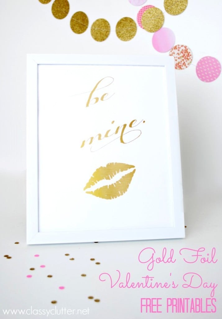 Gold Foiled Valentine's Day free printables