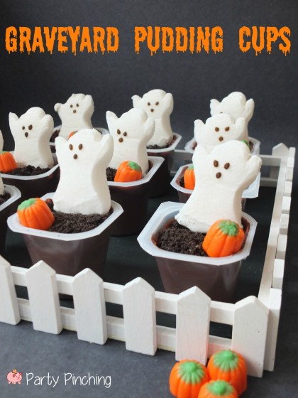 Graveyard Pudding Cups | 25+ Halloween Party Food Ideas