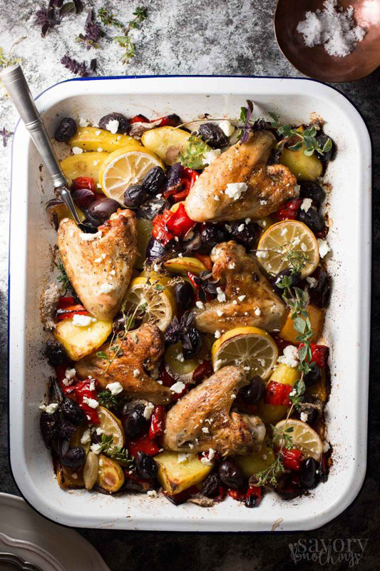 Greek Style Baked Chicken | 25+ Sheet Pan Dinner Recipes
