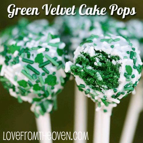 Green Velvet Cake Pops | Top 50 St. Patrick's Day Green Food - have fun with St. Patrick's Day and surprise your family and friends with these fun, festive green recipes!