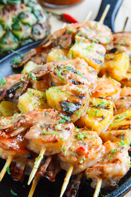 Grilled Coconut and Pineapple and Sweet Chili Shrimp | 25+ Pineapple Recipes