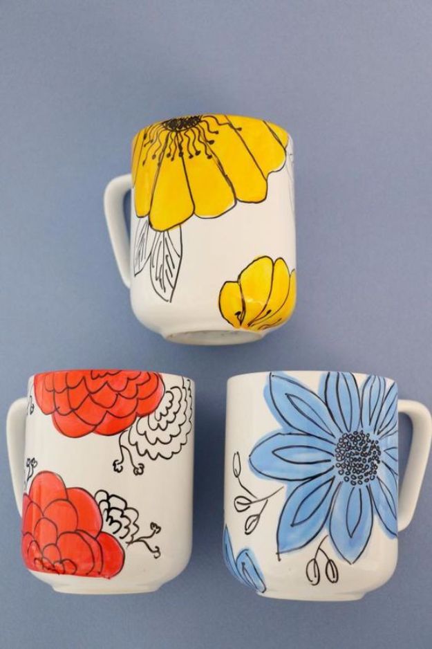 18 Cute DIY Ideas for Coffee Mugs - DIY mugs, DIY Mug Organization Ideas, DIY Ideas for Coffee Mugs, DIY Coffee Mugs, coffee mugs