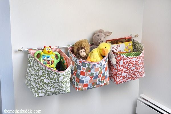 Hanging Fabric Baskets | 25+ Home Organization ideas