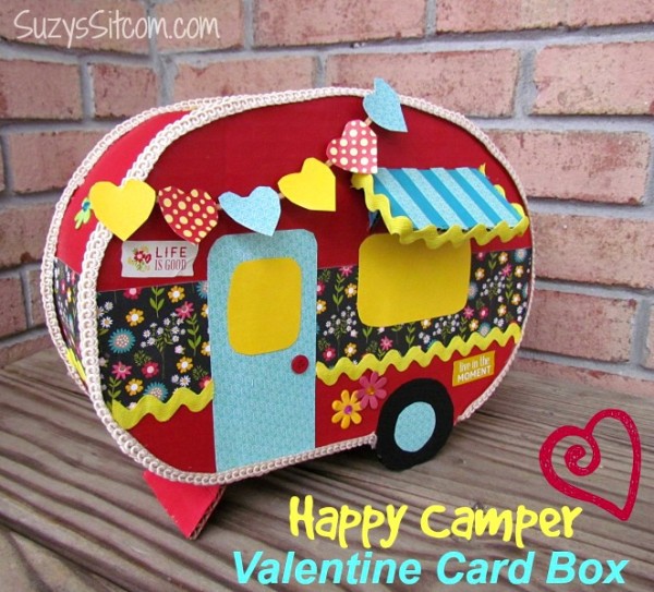 Happy Camper Valentine Card Box | 25+ Valentine Boxes for Girls