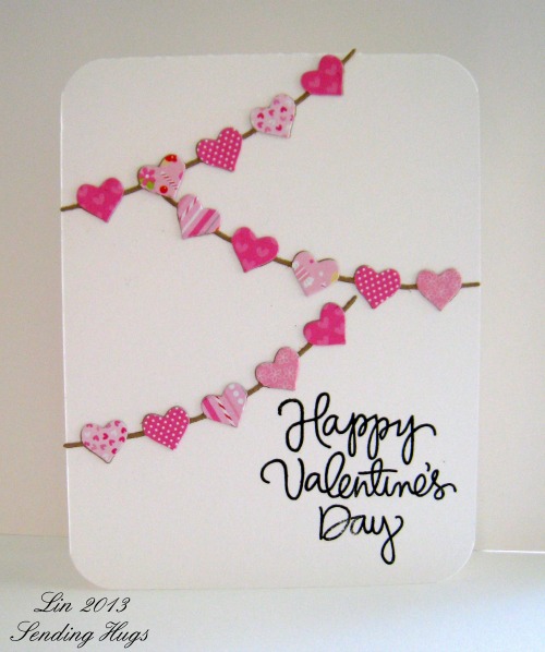 hearts on a string card