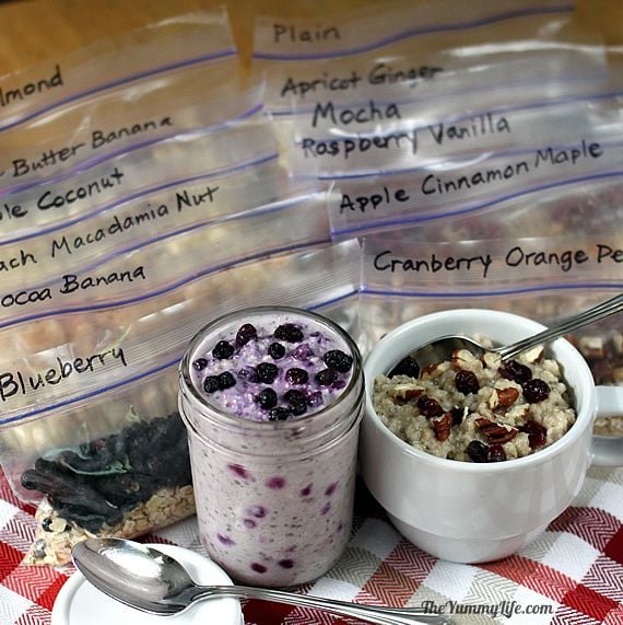 Healthy instant oatmeal packets | 25+ easy camping recipes