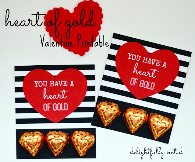 Heart of Gold Valentine Printable