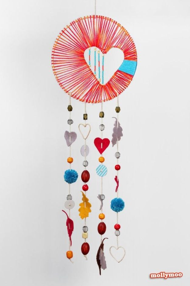 DIY Dream Catchers - Heart of Hope Dreamcatcher - How to Make a Dreamcatcher Step by Step Tutorial - Easy Ideas for Dream Catcher for Kids Room - Make a Mobile, Moon Designs, Pattern Ideas, Boho Dreamcatcher With Sticks, Cool Wall Hangings for Teen Rooms - Cheap Home Decor Ideas on A Budget http://diyprojectsforteens.com/diy-dreamcatchers