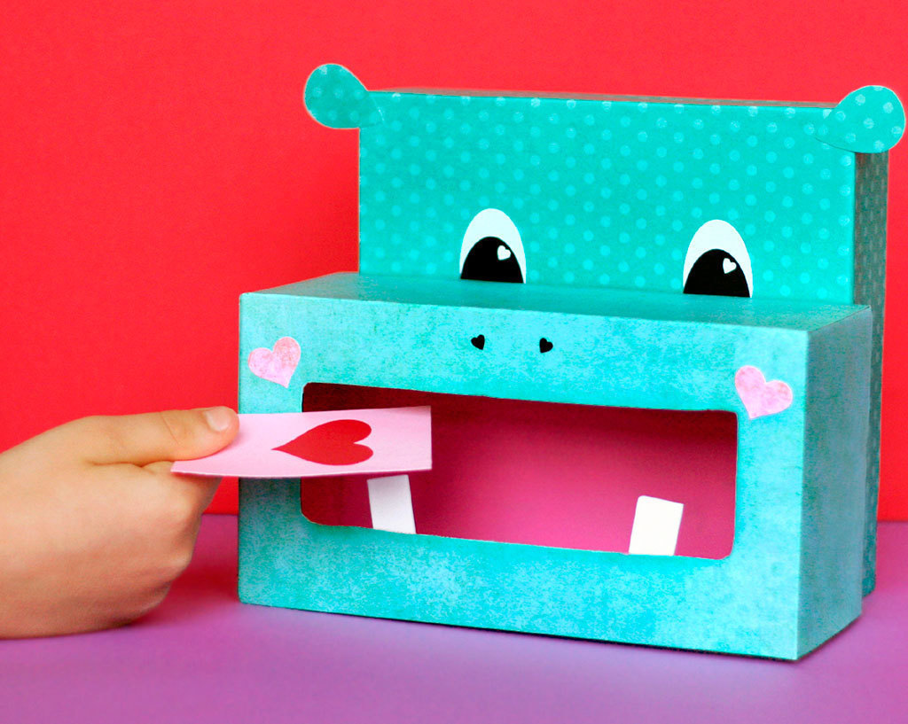 Hippo Valentine Box | 25+ Valentine Boxes for Girls