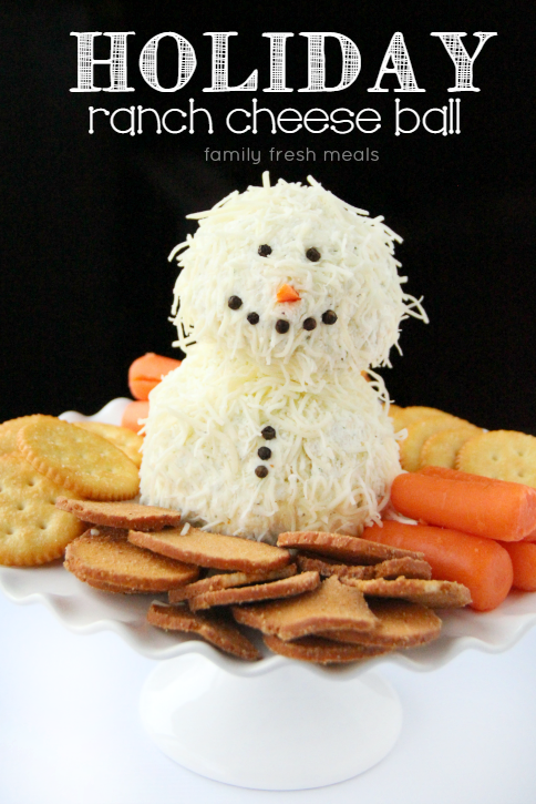 Holiday ranch cheese ball - 25+ snowman crafts and fun food ideas - NoBiggie.net