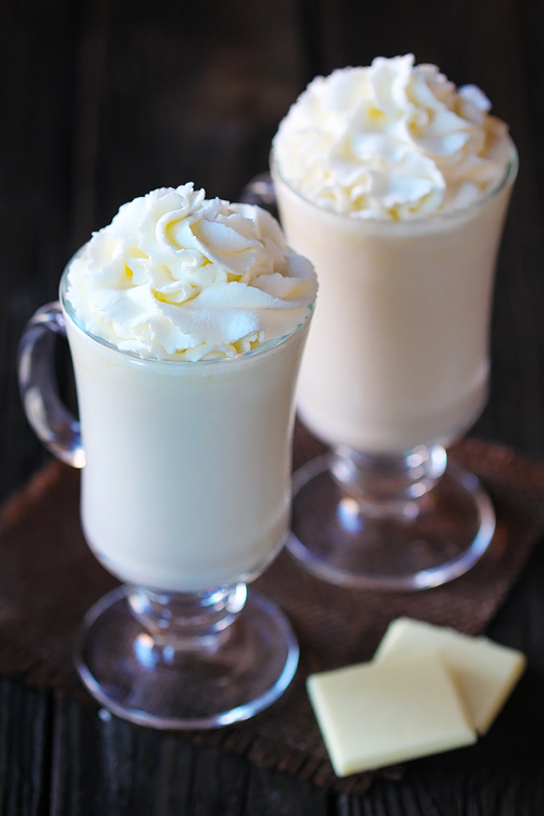 Homemade white hot chocolate