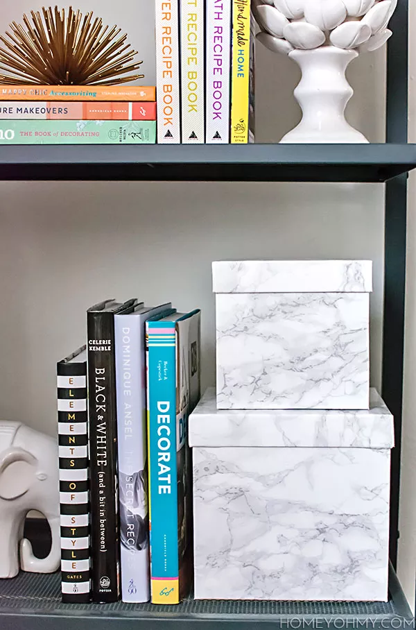 DIY Marble Contact Paper Decorative Boxes