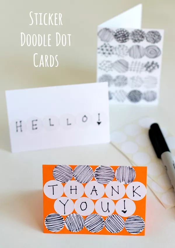 Sticker Doodle Dot Cards