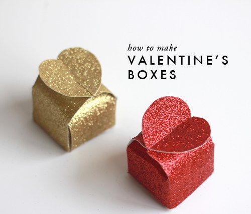 How to make glitter Valentine's heart boxes