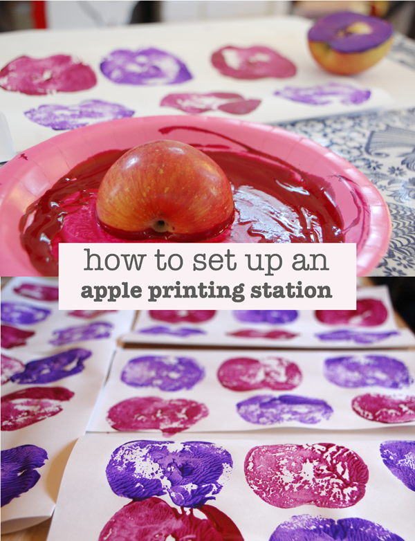 How to set up an apple printing station - 25+apple projects and kids crafts - NoBiggie.net