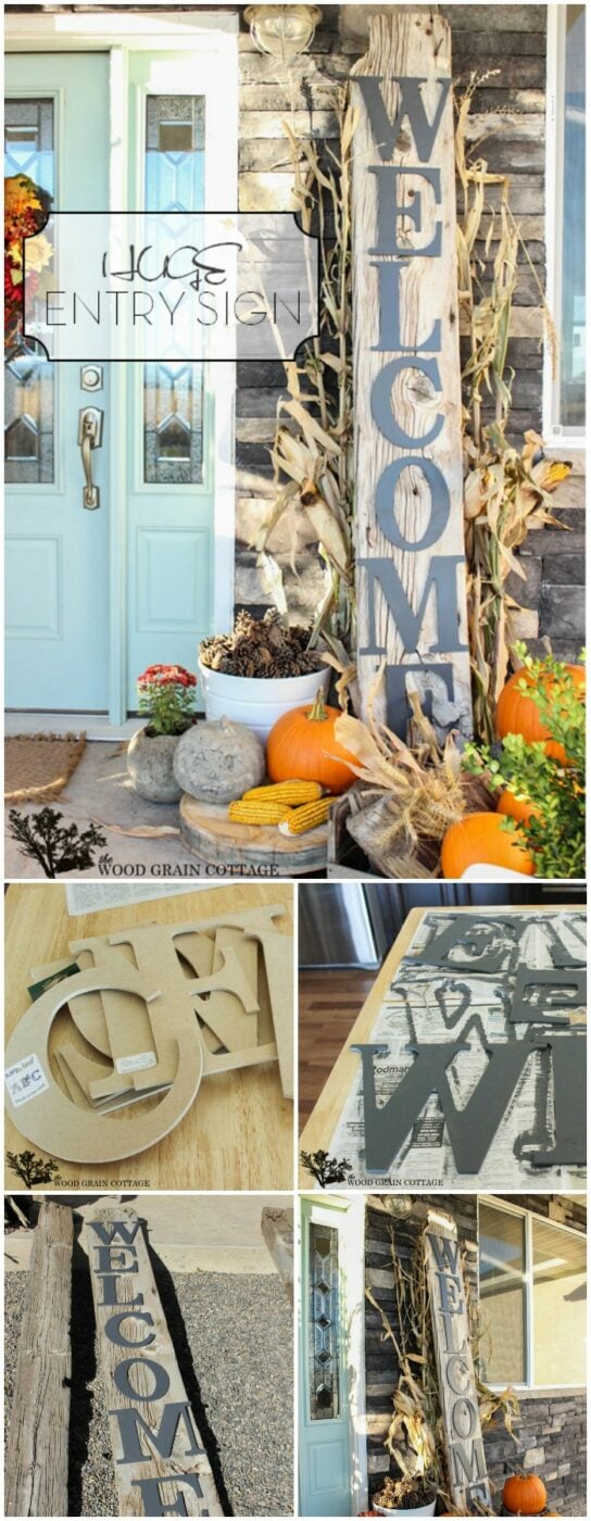 Huge Front Porch Welcome Sign 20 Amazing DIY Fall Porch Decor Ideas