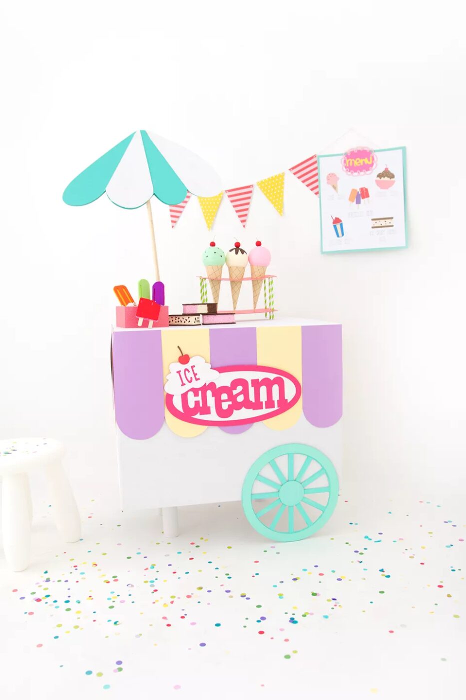 DIY Cardboard Box Ice Cream Cart Toy