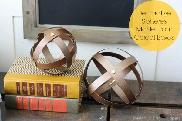 Industrial Decorative Spheres made from Cereal Boxes