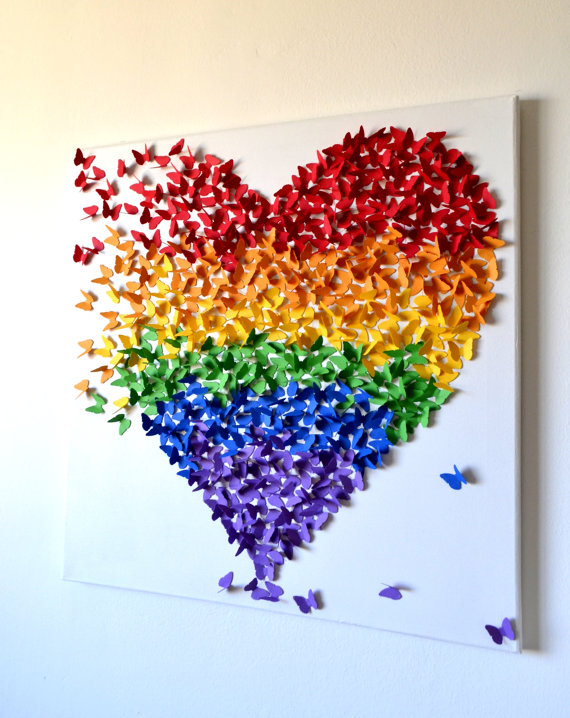 LARGE 3D Butterfly Wall Art in Rainbow Colors | 25+ Rainbow crafts, food and more