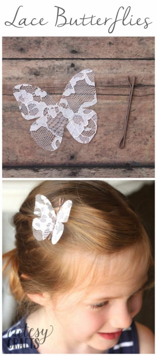 DIY Ideas With Butterflies - Lace Butterflies - Cute and Easy DIY Projects for Butterfly Lovers - Wall and Home Decor Projects, Things To Make and Sell on Etsy - Quick Gifts to Make for Friends and Family - Homemade No Sew Projects- Fun Jewelry, Cool Clothes and Accessories http://diyprojectsforteens.com/diy-ideas-butterflies