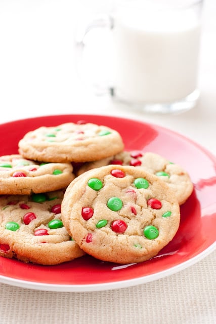 M&M Cookies Christmas Style | 25+ Christmas Cookie Exchange Recipes