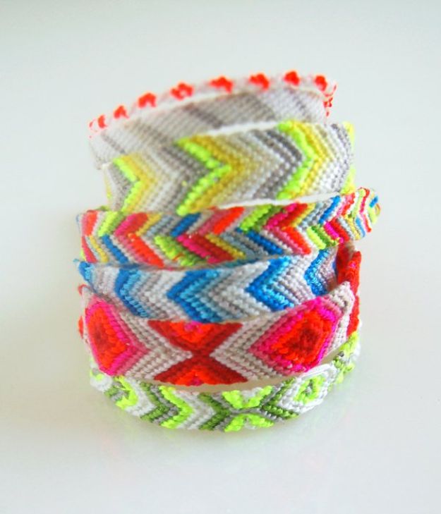 DIY Friendship Bracelets - Macraméd Friendship Bracelets - Woven, Beaded, Leather and String - Cheap Embroidery Thread Ideas - DIY gifts for Teens