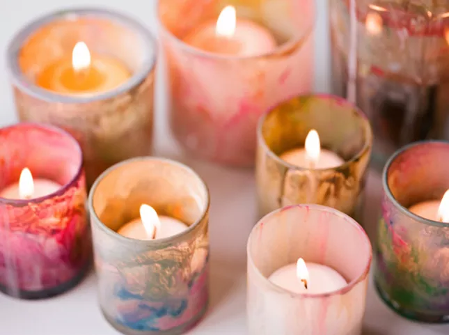 Marble DIY Candle Holders