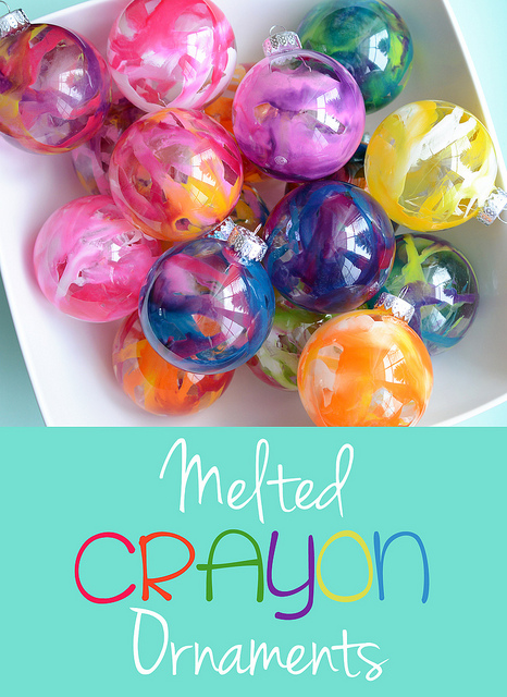Melted crayon ornaments | 25+ ornaments kids can make