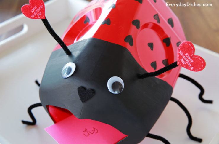 Milk Jug Valentine Lady Bug Box | 25+ Valentine Boxes for Girls