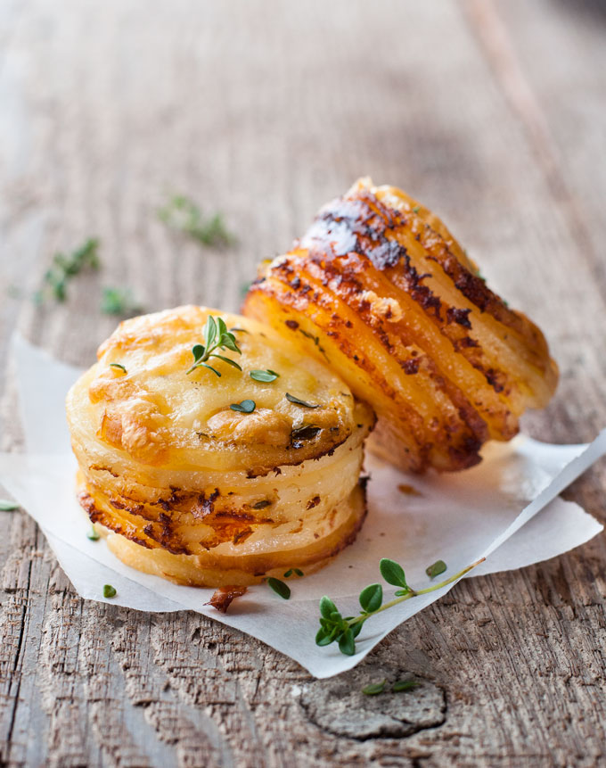 Mini Potato Gratin Stacks | 25+ Muffin tin recipes for kids